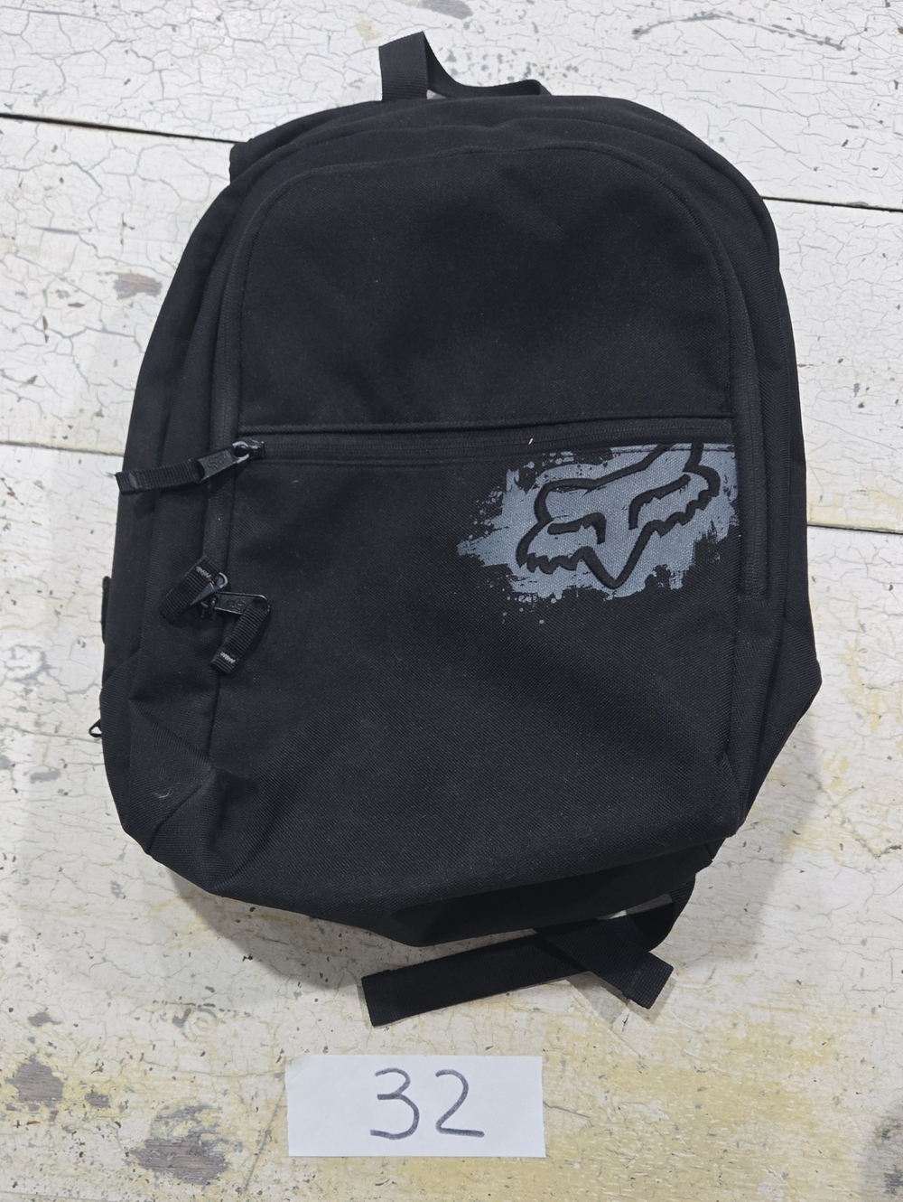 Fox Black Backpack with Subtle Gray Logo